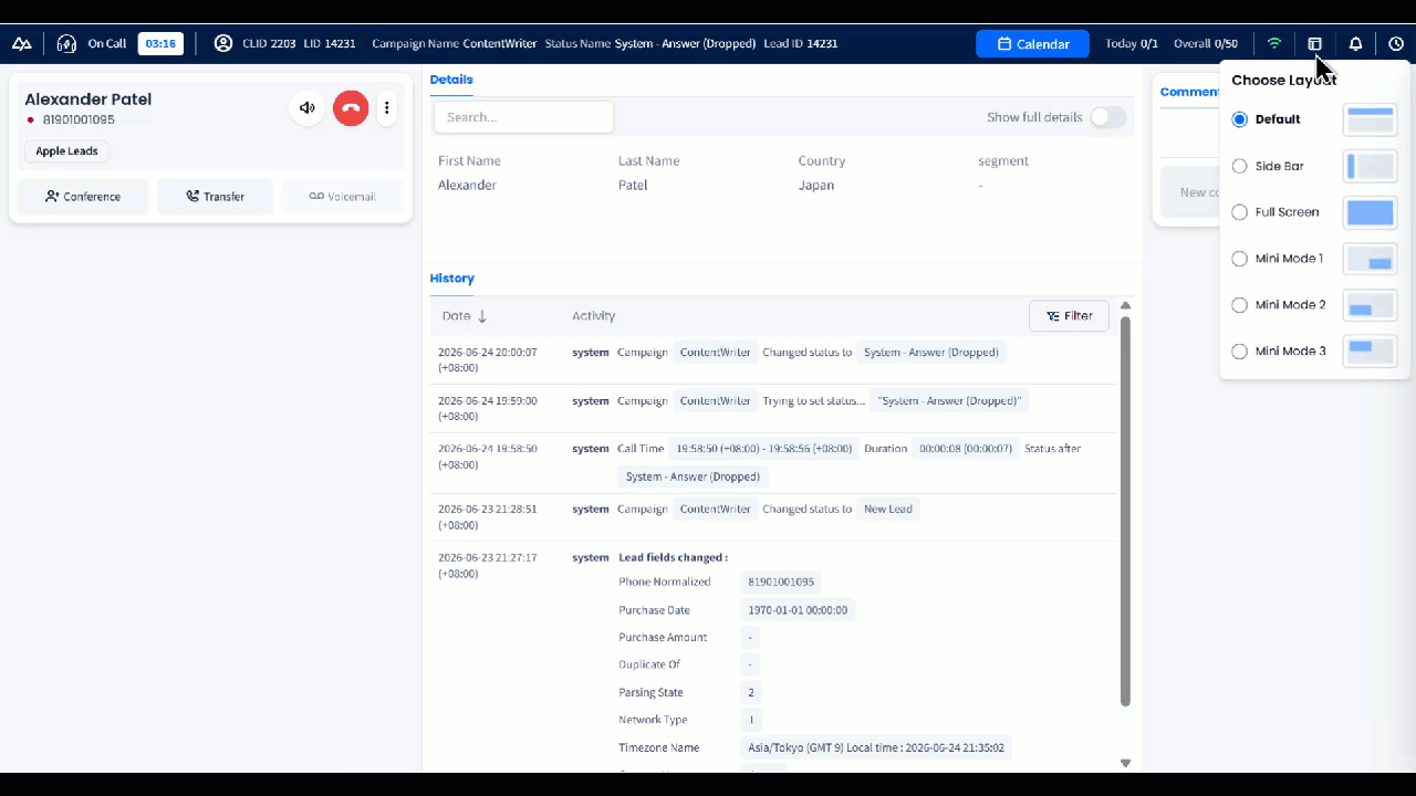 Animation of customizing the workspace layout