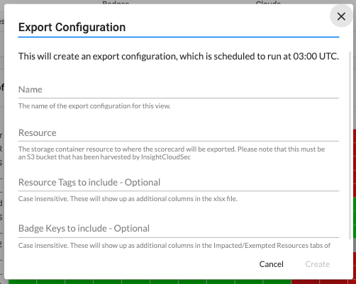 Create an Export Configuration