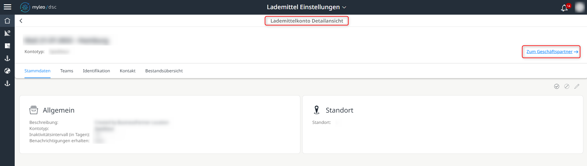 Direkte Verlinkung zur Detailansicht des zugehörigen Geschäftspartners
