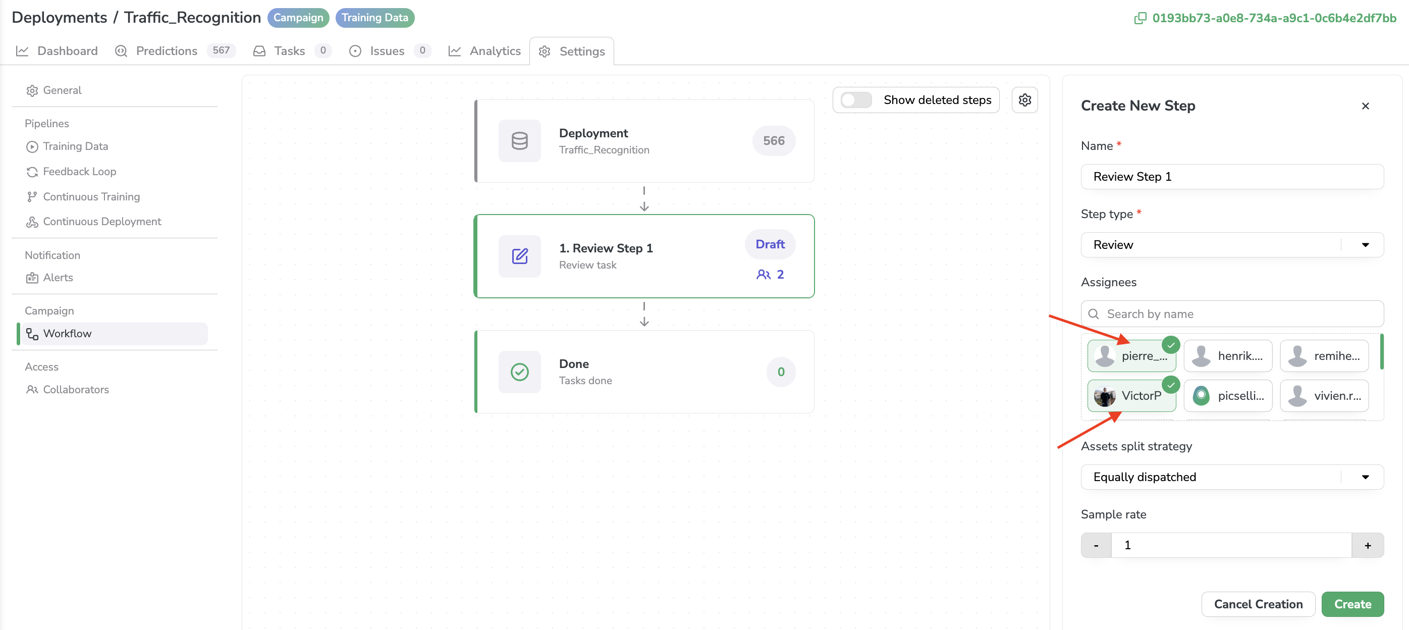 Step Assignee configuration