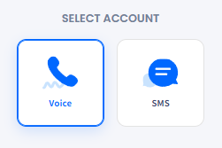Screenshot of the Select account section
