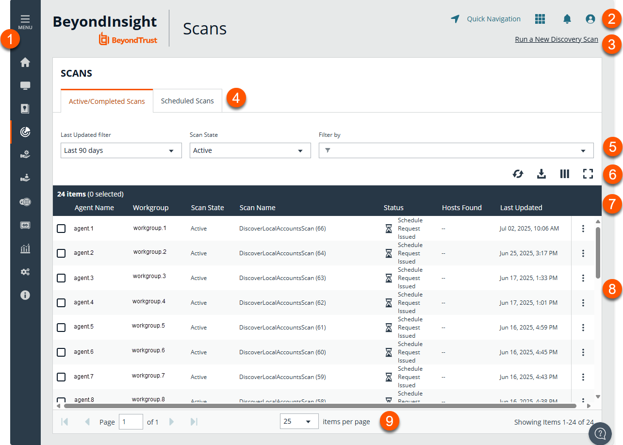 Password Safe for Cloud Discovery Scans page