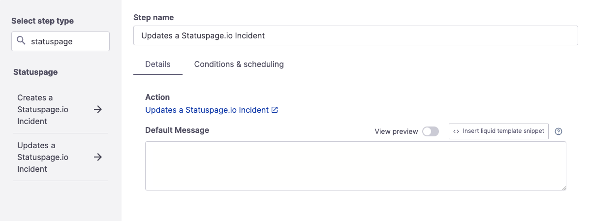 Update a Statuspage.io Incident step