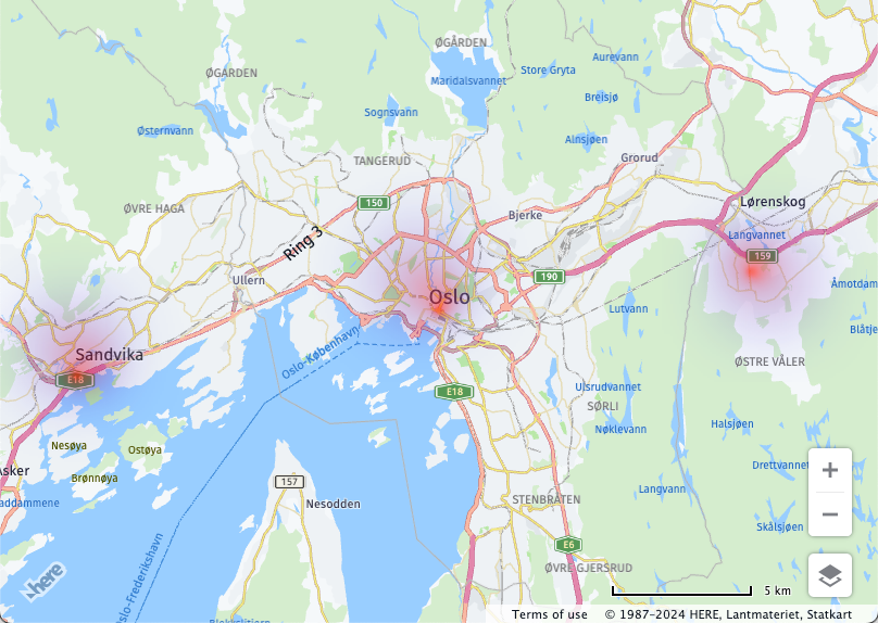 Base map with heatmap layer