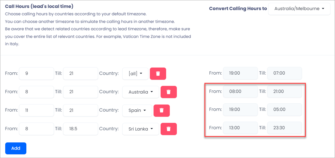 Viewing converted time