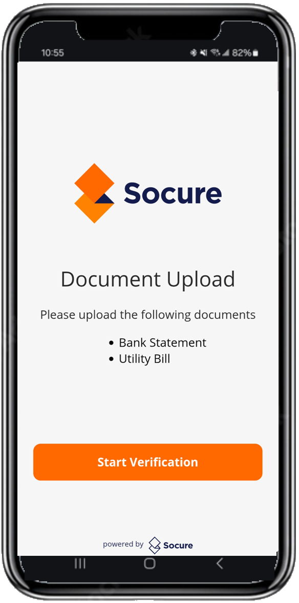 Splash Screen: The first screen the consumer sees when they are redirected to the Capture App flow.