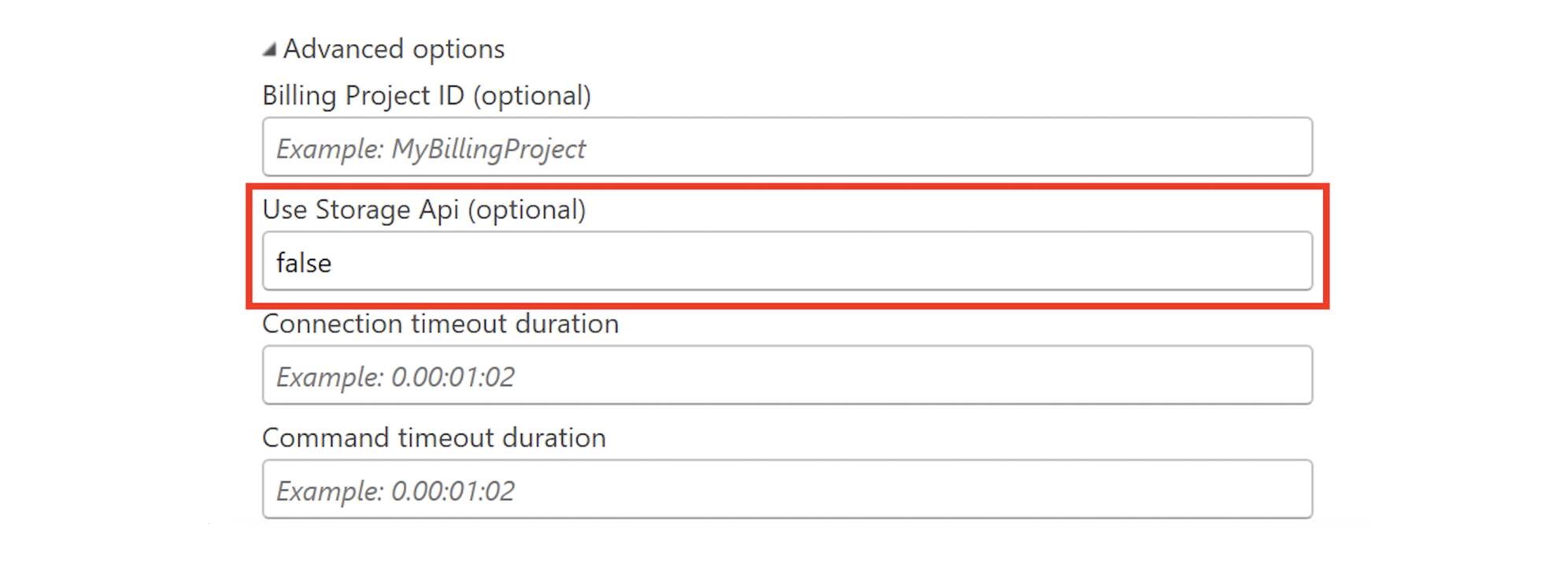 BI Link Import Option Alt text