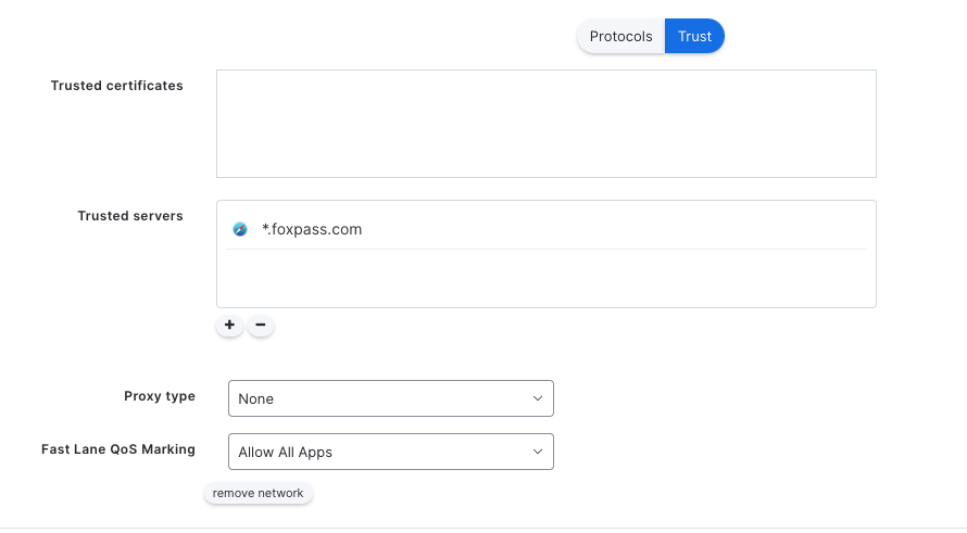Add \*.foxpass.com to trusted servers