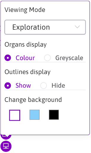 Figure 2: The display interface that allows manipulation of the flatmap visualisation