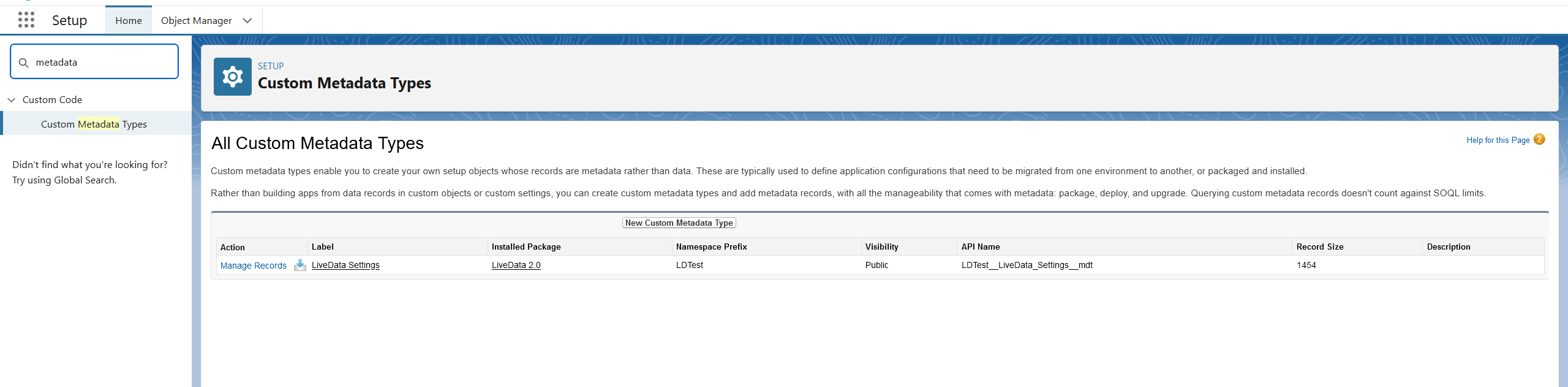 Custom Metadata