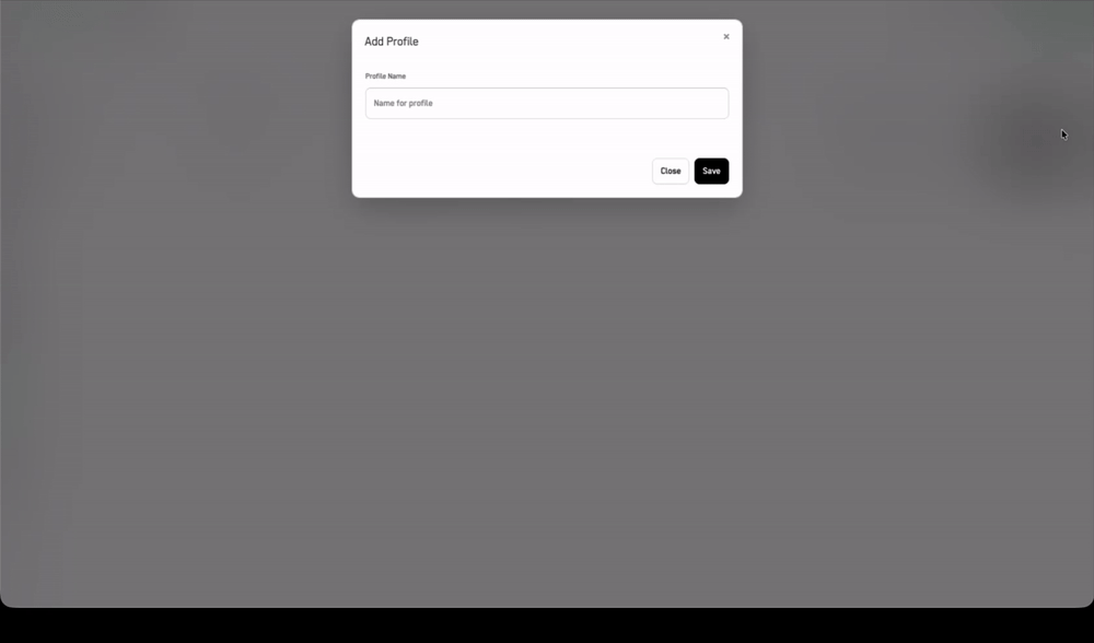 Add Profile dialog