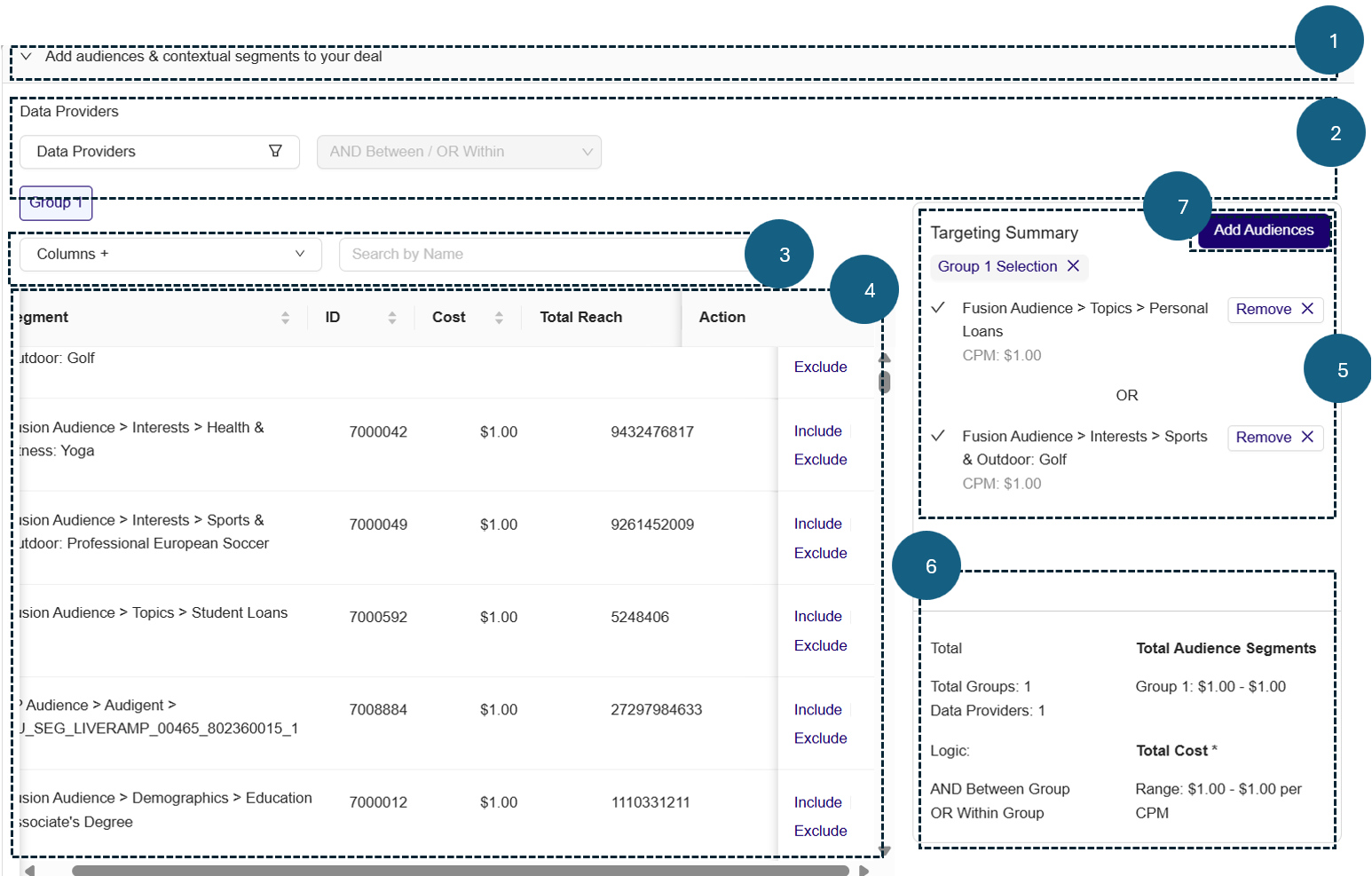 **Add your Deal's Audience and Contextual Segments**