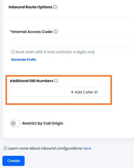 Adding DID Numbers