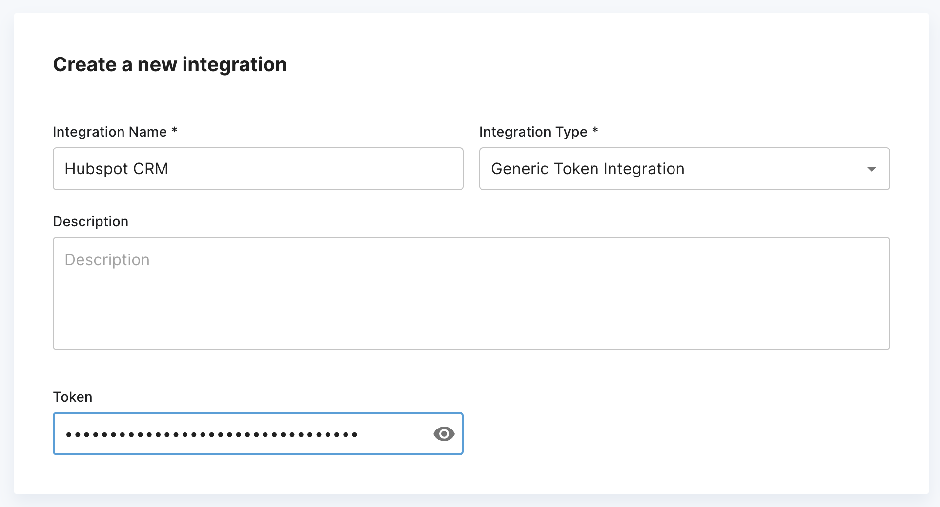 Example: Creating an integration with a CRM like Hubspot via token authentication