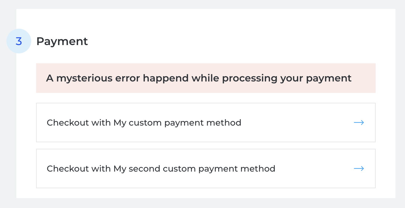 Failed payment UI
