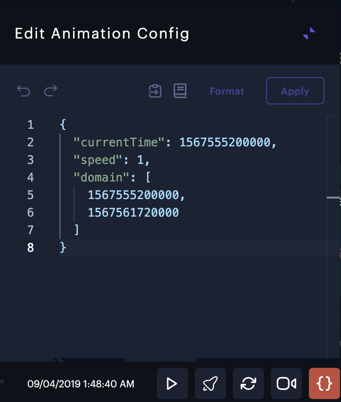 JSON config editor for trip layer