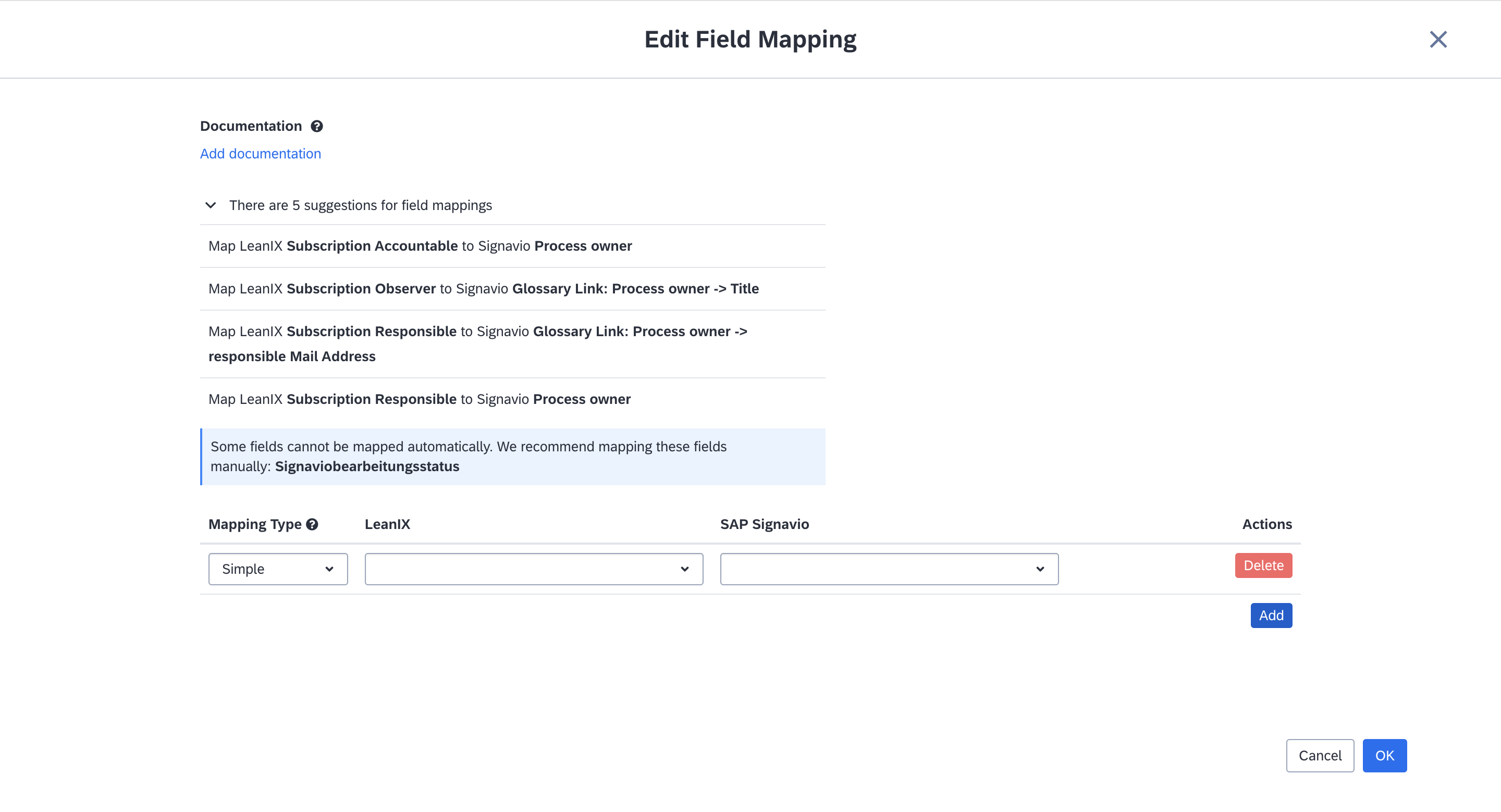 Field Mapping Settings