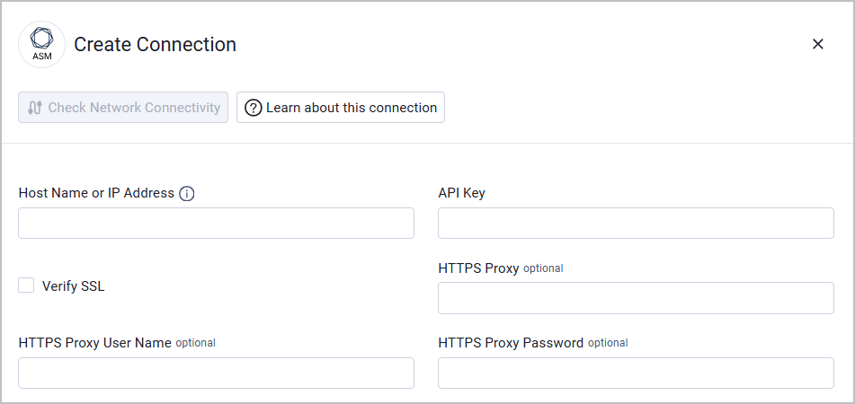 tenable.asm add connection card