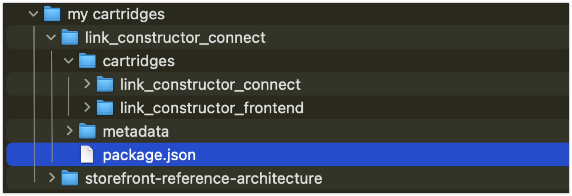 Example cartridge folder structure