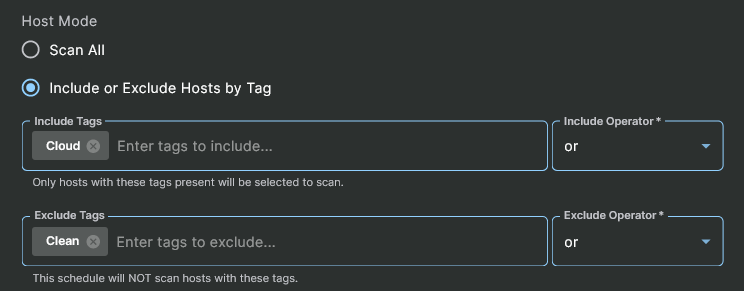 Scanning Hosts by Include and Exclude Tags