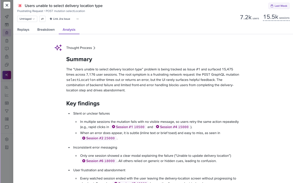 Issue Analyzer report