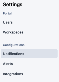 A screenshot showing the Payrails settings menu.