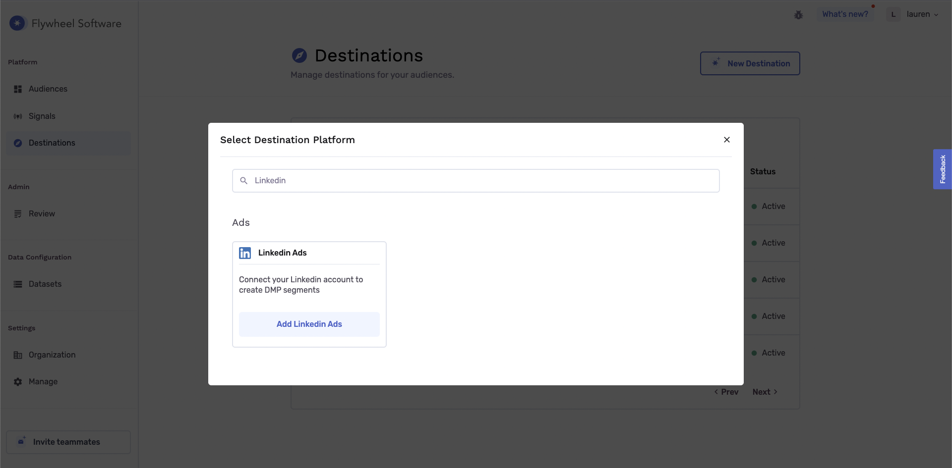 Select LinkedIn Destination