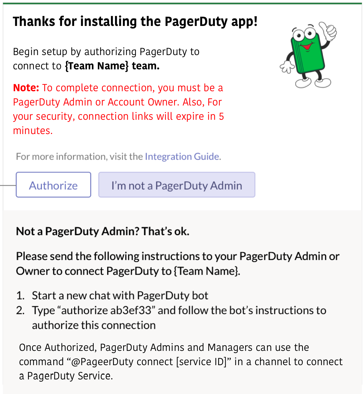 Authorize PagerDuty app