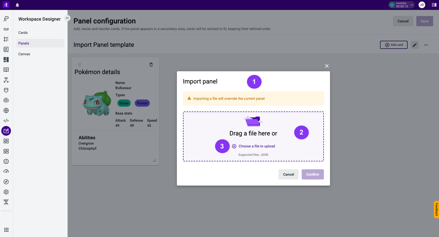 Figure 4 - Import modal