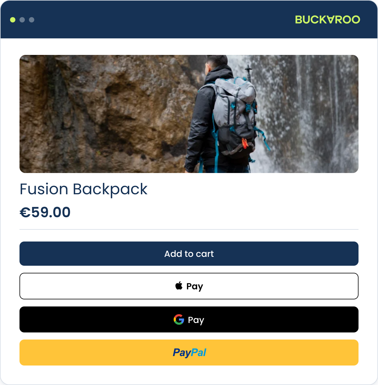 Express Checkout buttons on the product page