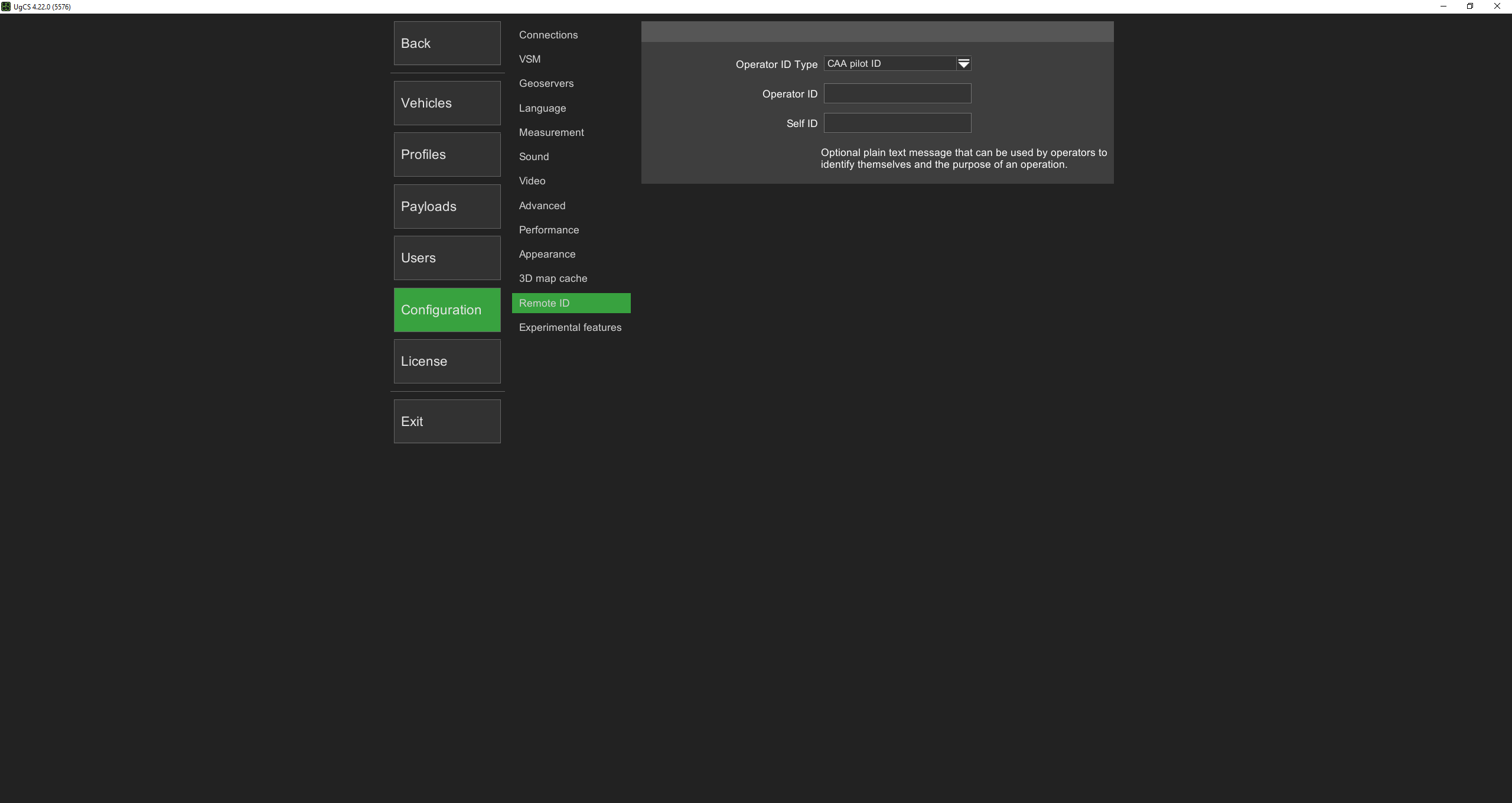 Remote ID configuration