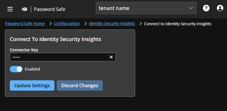 Connect to Identity Security Insights page