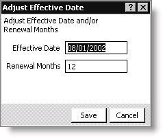 Adjust Effective Date window.