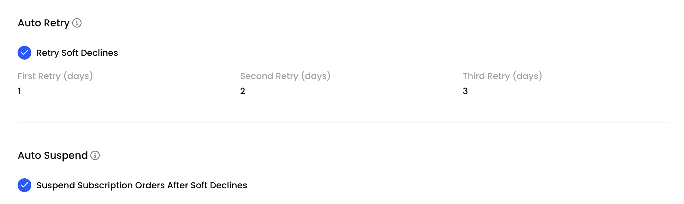 Auto Retry and Auto Suspend settings on the Processing Details tab