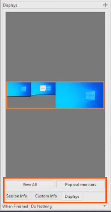 An image of the Displays tab.
