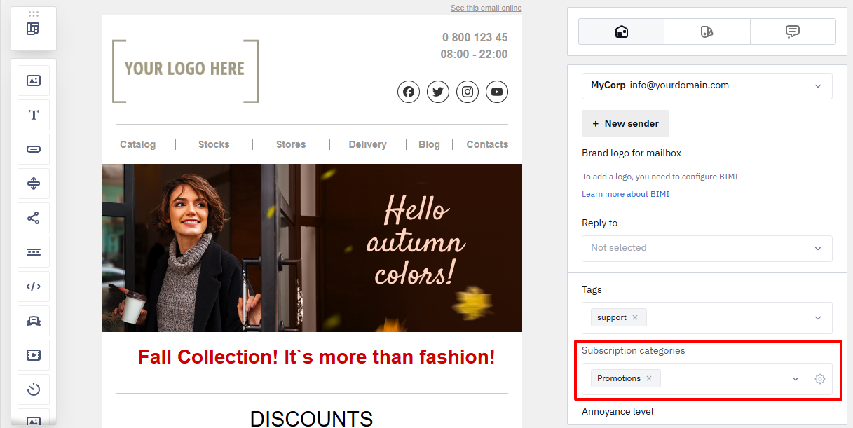 Subscription categories