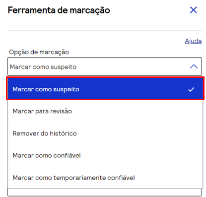 marcando como suspeito