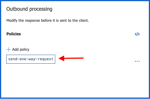 The All APIs Outbound processing policy is configured in the Azure APIM service
