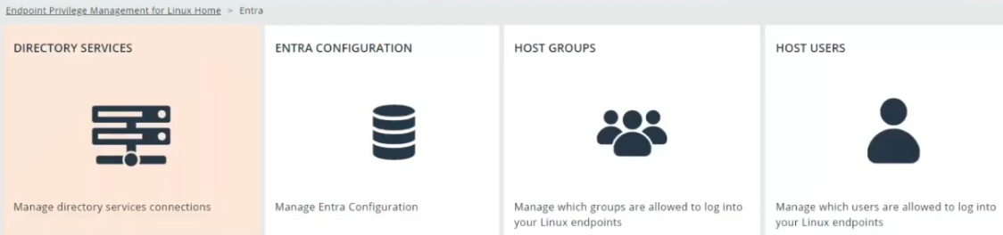 Directory Services tile in EPM-L