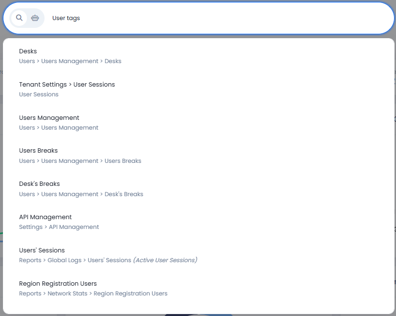 Screenshot of the pages with similar names in search results