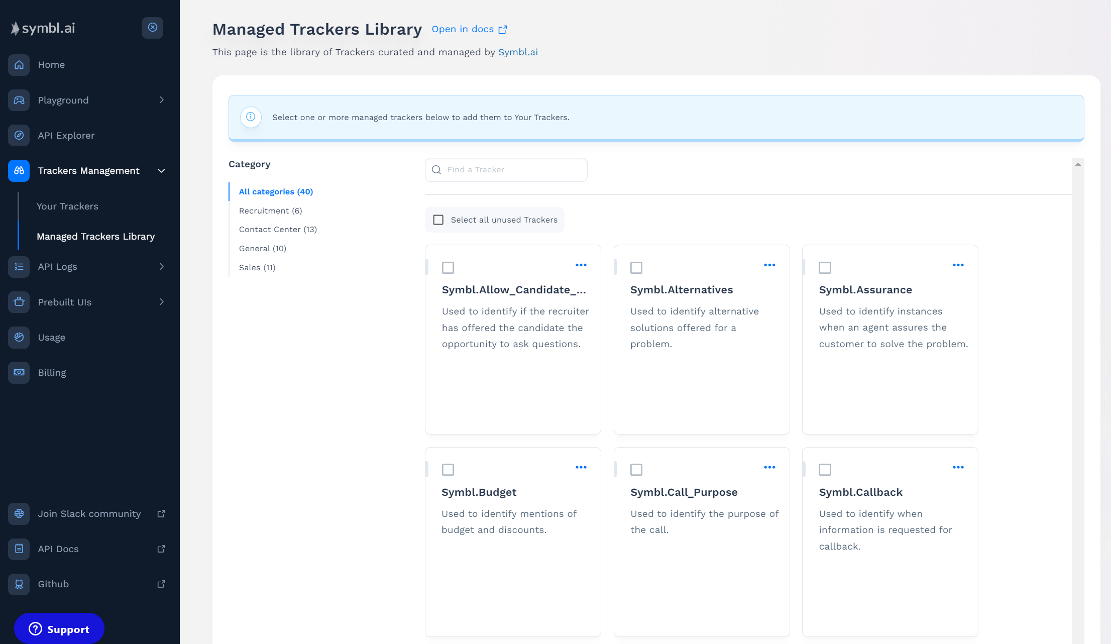 Managed Trackers Library