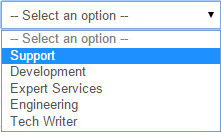 Screenshot of selection element with single selection where visitors choose one option