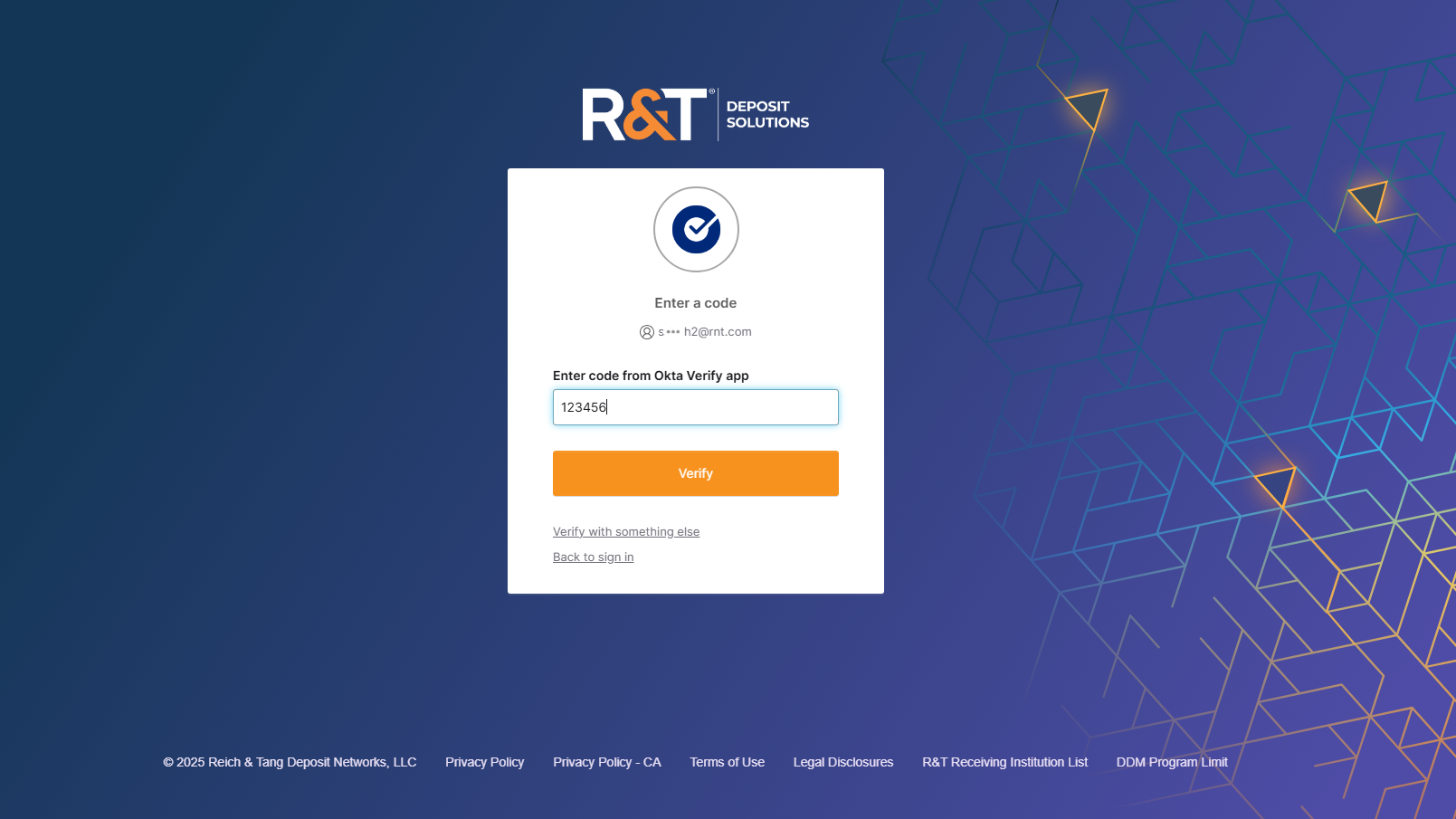 Okta Verify -Enter a Code