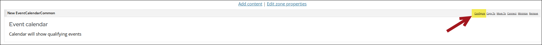 An arrow pointing to the configure option.
