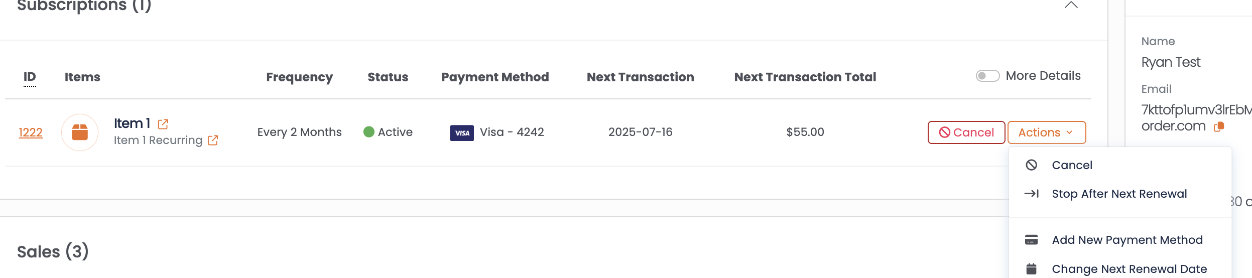 Adding a new payment method to an order offer