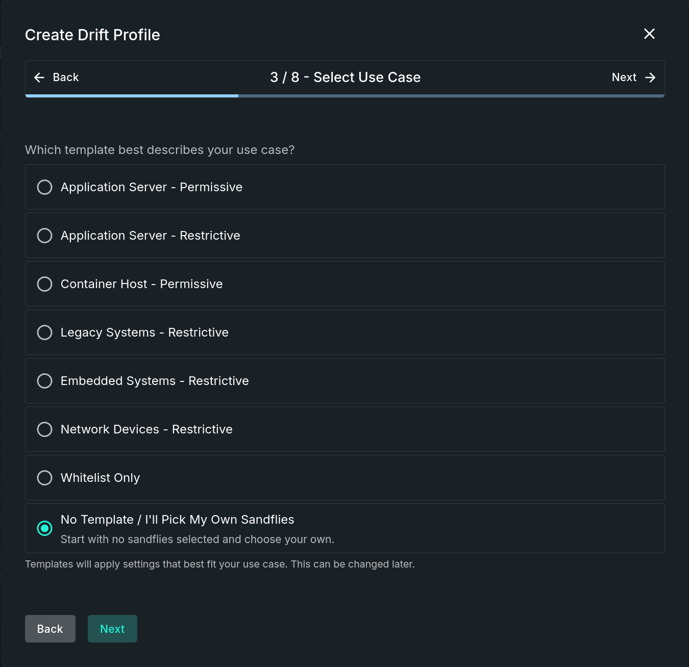 Select Use Case Step