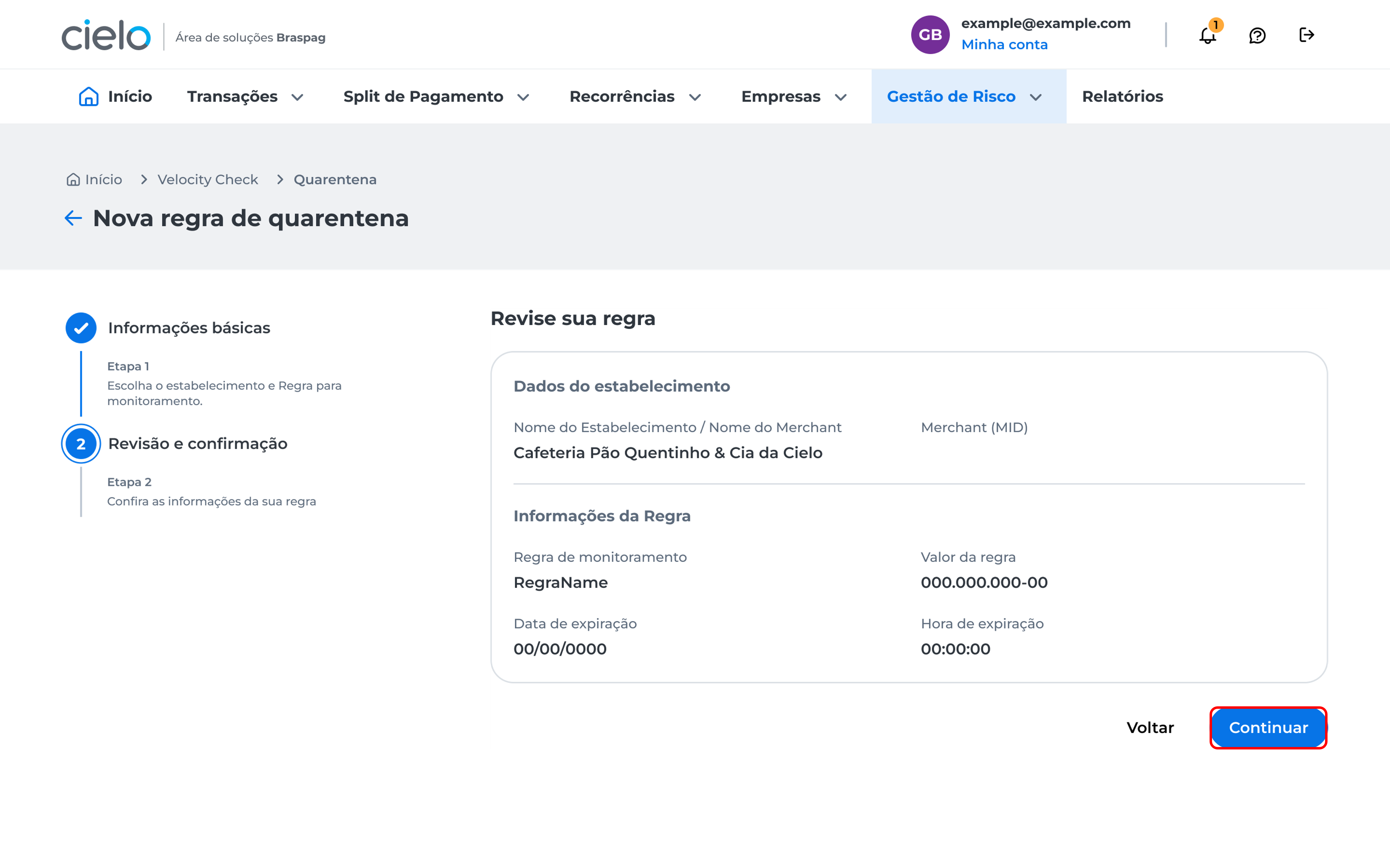 Revisão de confirmação
