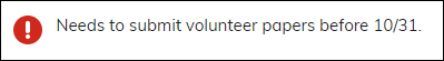 Viewing an Account Alerts - Urgent alert example