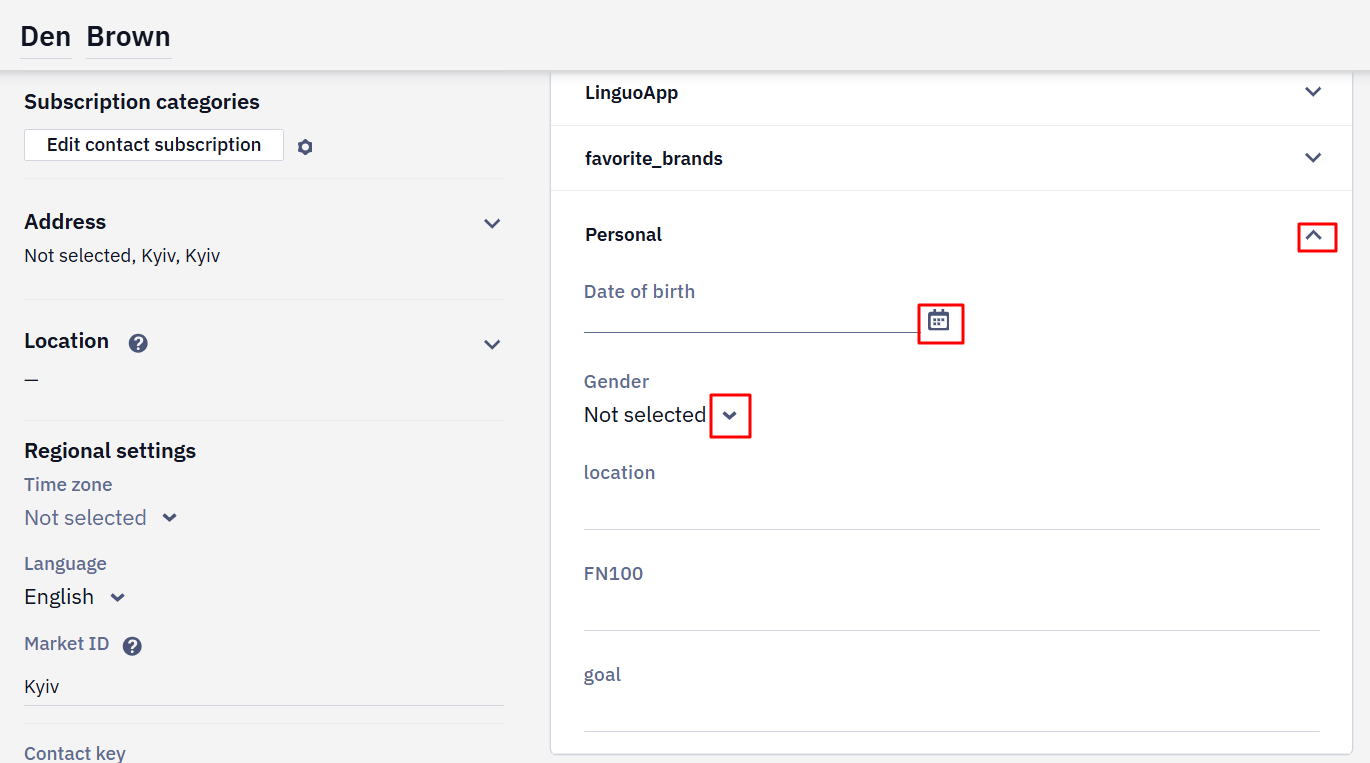 Additional fields