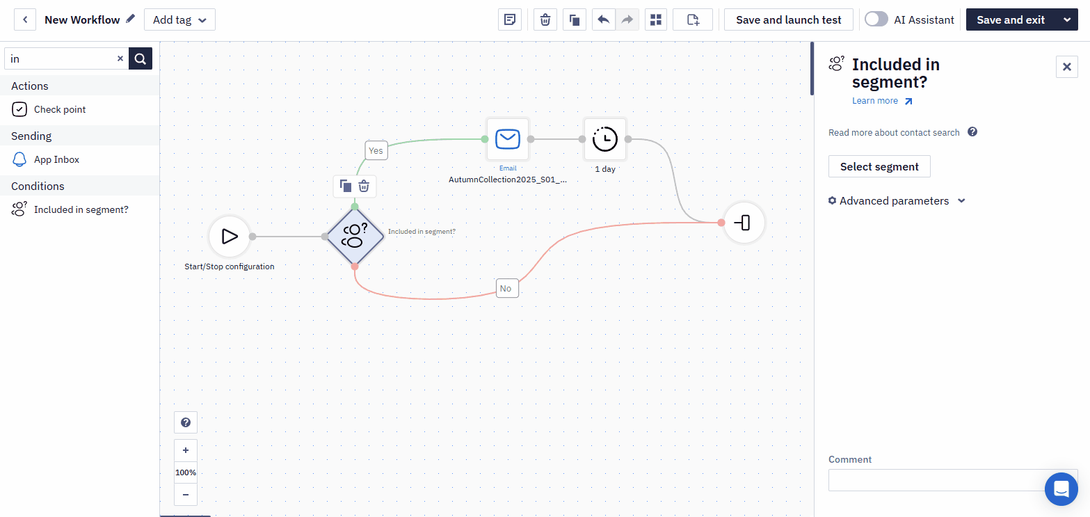 Managing Segments in the Workflow Editor
